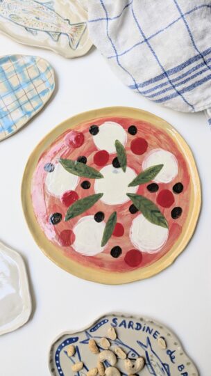 assiette pizza en céramique